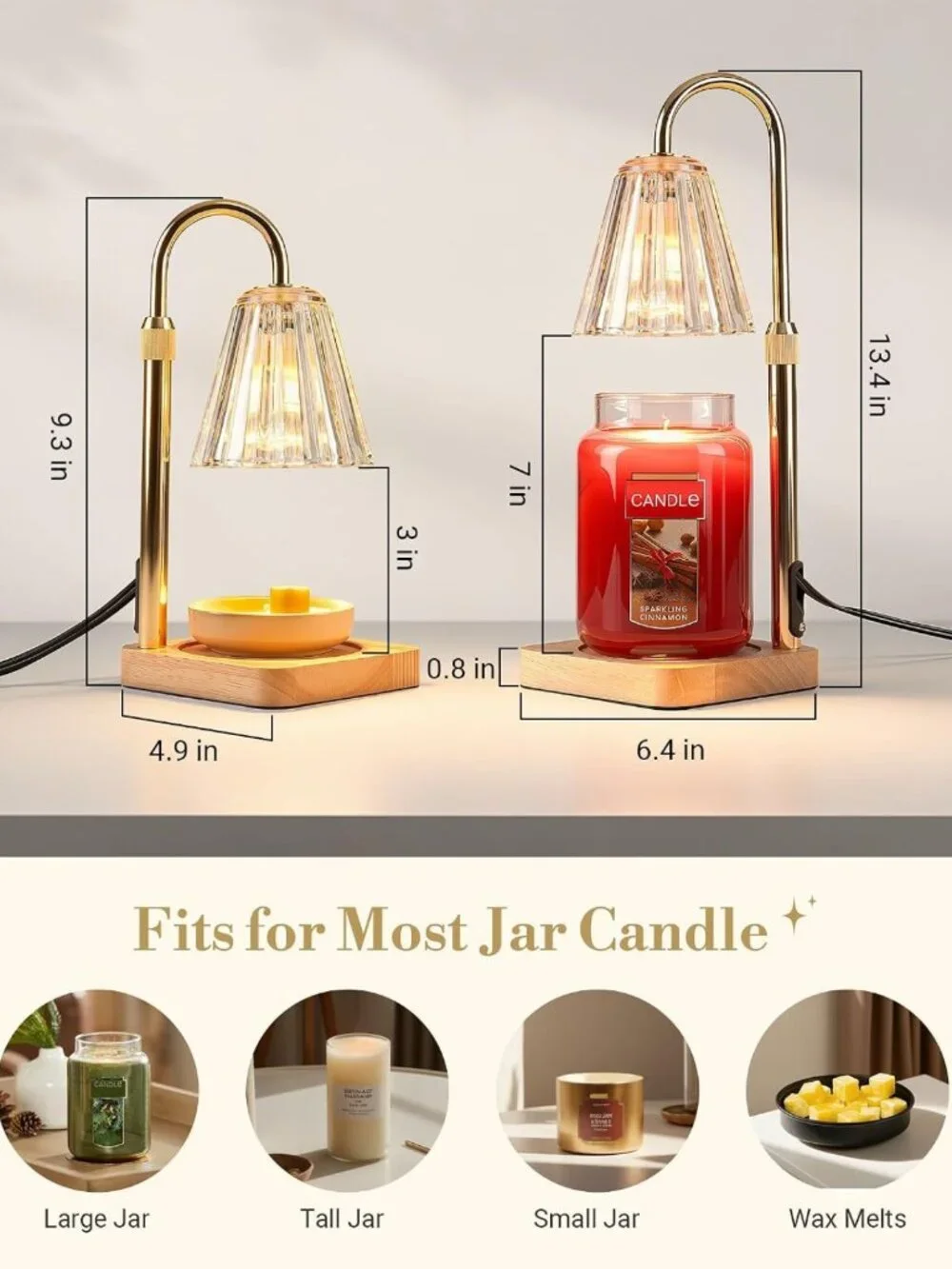 2 Pack Electric Candle Warmer Lamps with Timer - Perfect Home Decor Gifts